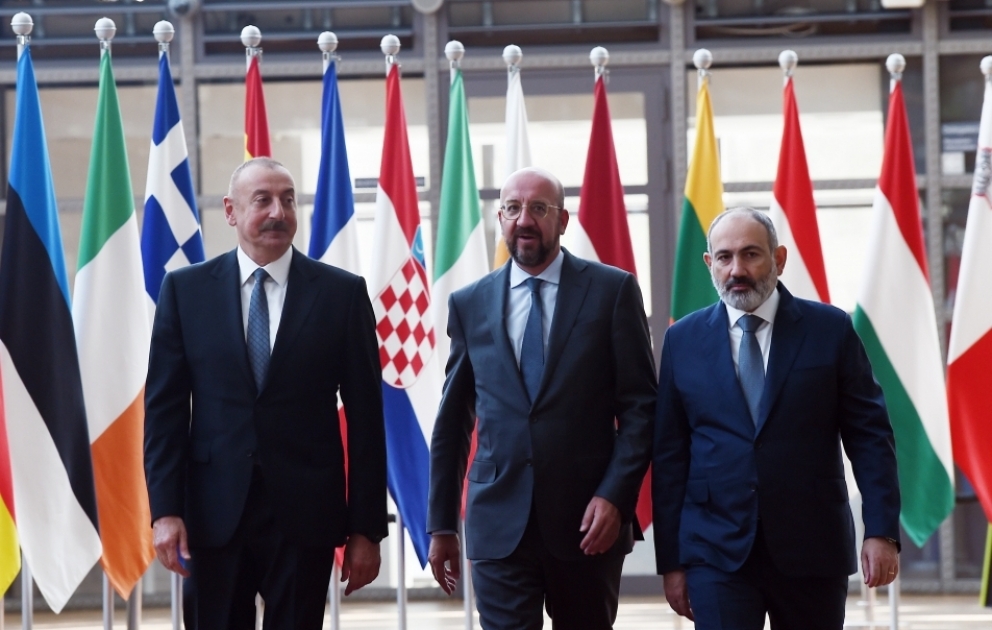 Brussels hosted meeting of President Ilham Aliyev with President of European Council Charles Michel and Prime Minister of Armenia Nikol Pashinyan