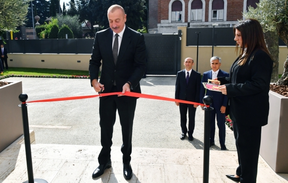 New building of Azerbaijani Embassy in Italy opened in Rome 
President Ilham Aliyev attended the inauguration