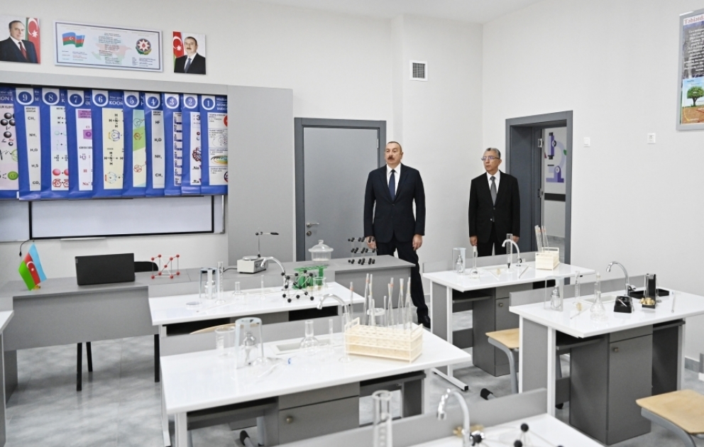 President Ilham Aliyev viewed conditions created at newly-built school complex No87 in Surakhani district, Baku