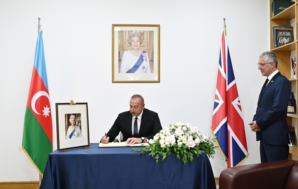 President Ilham Aliyev visited UK Embassy in Azerbaijan, offered condolences over the death of Queen Elizabeth II