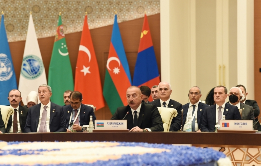 İn Samarkand findet Gipfeltreffen der SCO statt 
Präsident Ilham Aliyev hielt eine Rede beim Gipfeltreffen