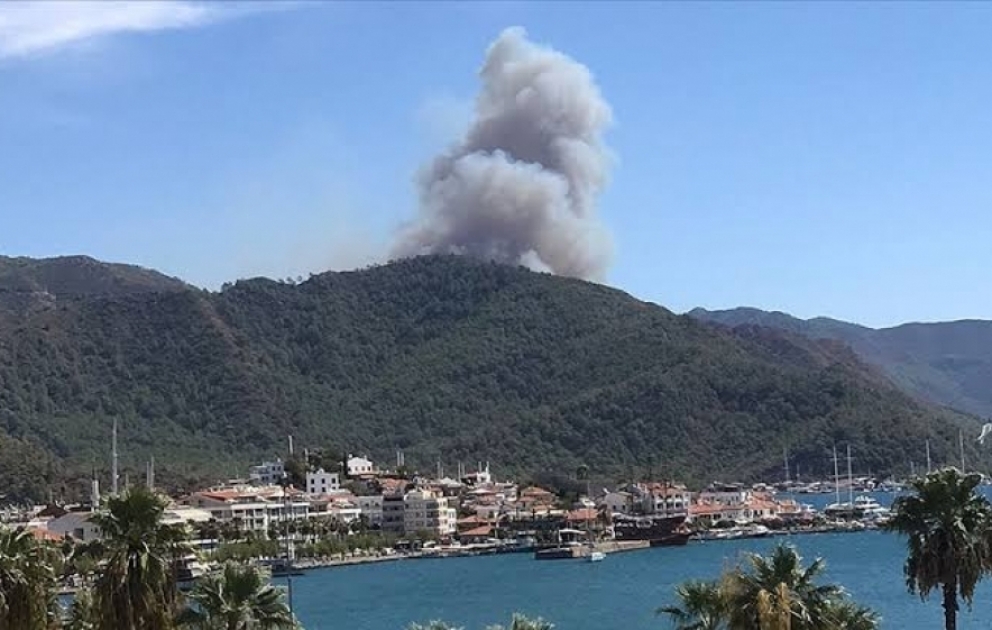 Türkiyənin Marmaris bölgəsində meşə yanğını baş verib