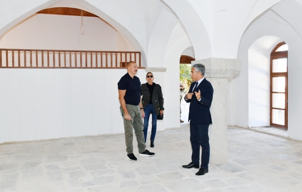 President Ilham Aliyev and First Lady Mehriban Aliyeva viewed progress of restoration work at Mehmandarovs' Estate Complex