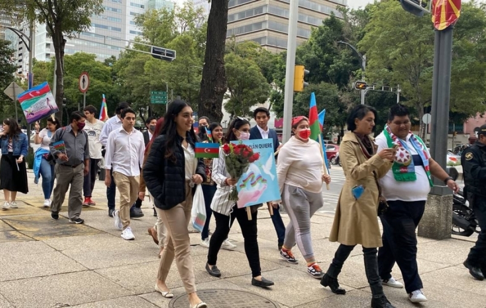 Mexikoda Vətən müharibəsi şəhidlərinin əziz xatirəsinə həsr olunmuş yürüş keçirilib
