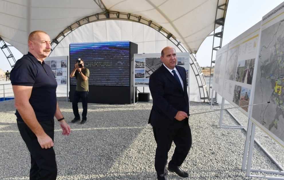 Ağdamın Sarıcalı kəndinin təməli qoyulub