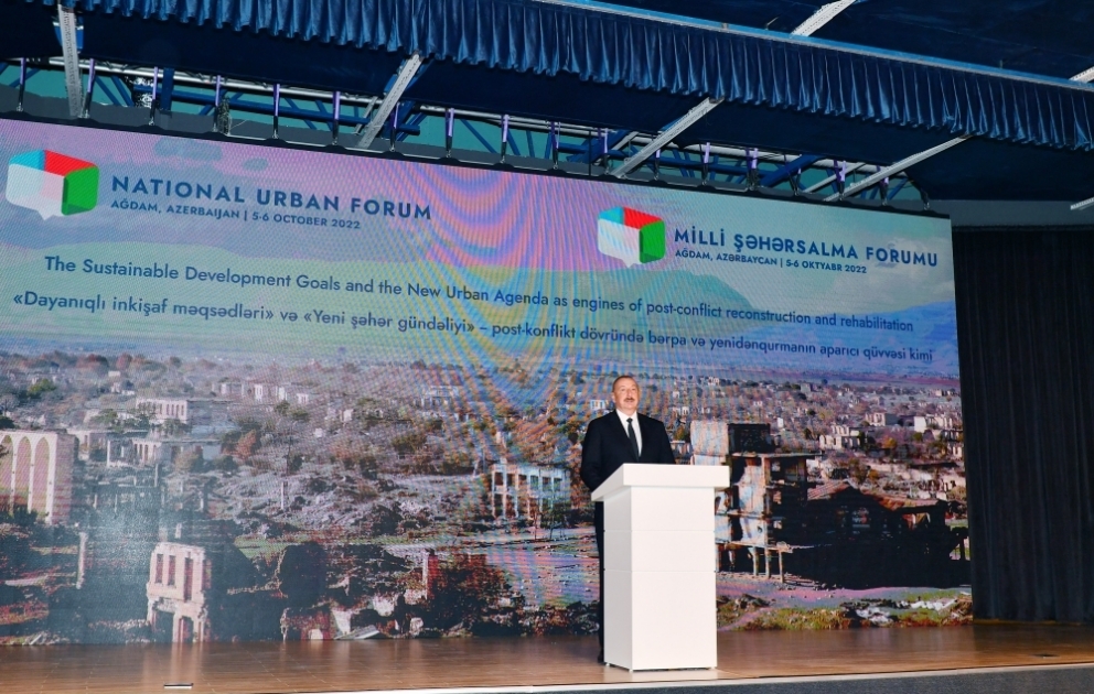 Le Forum urbain national d’Azerbaïdjan débute à Aghdam 
Le président Ilham Aliyev et la première dame Mehriban Aliyeva sont présents à la cérémonie d’ouverture du forum