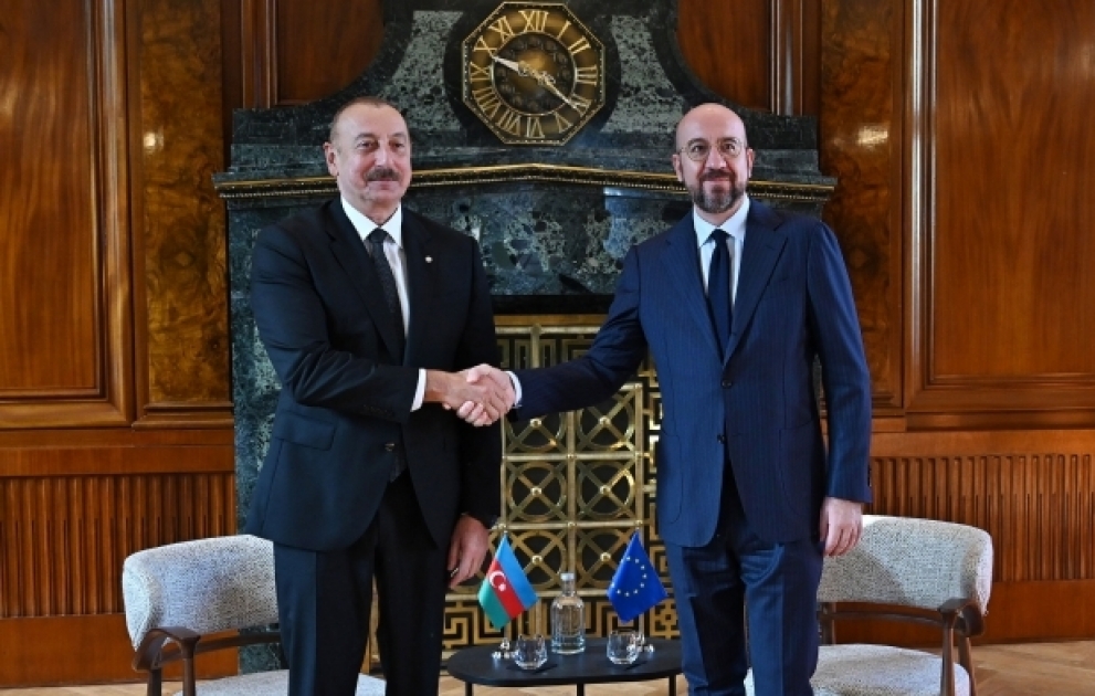 Praqada Prezident İlham Əliyevin Avropa İttifaqı Şurasının Prezidenti ilə görüşü olub