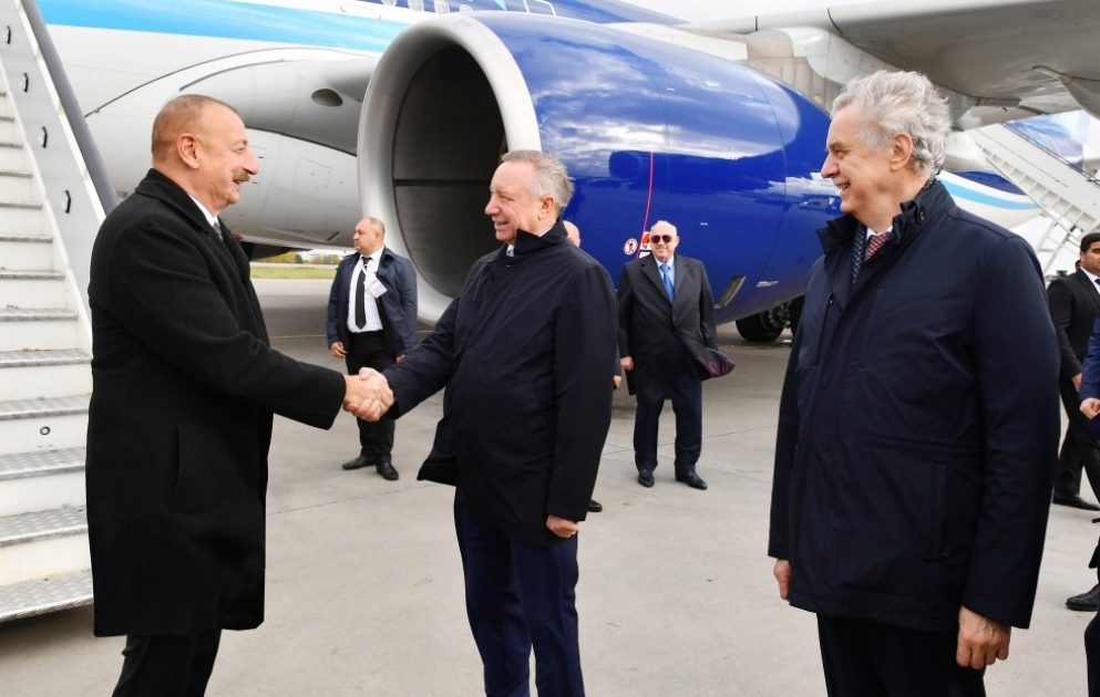 President Ilham Aliyev arrived in Russian Federation for working visit