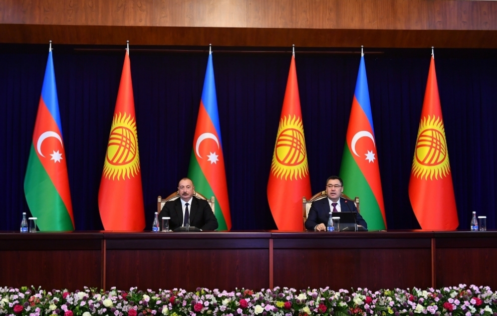 Azerbaijani, Kyrgyz presidents made press statements