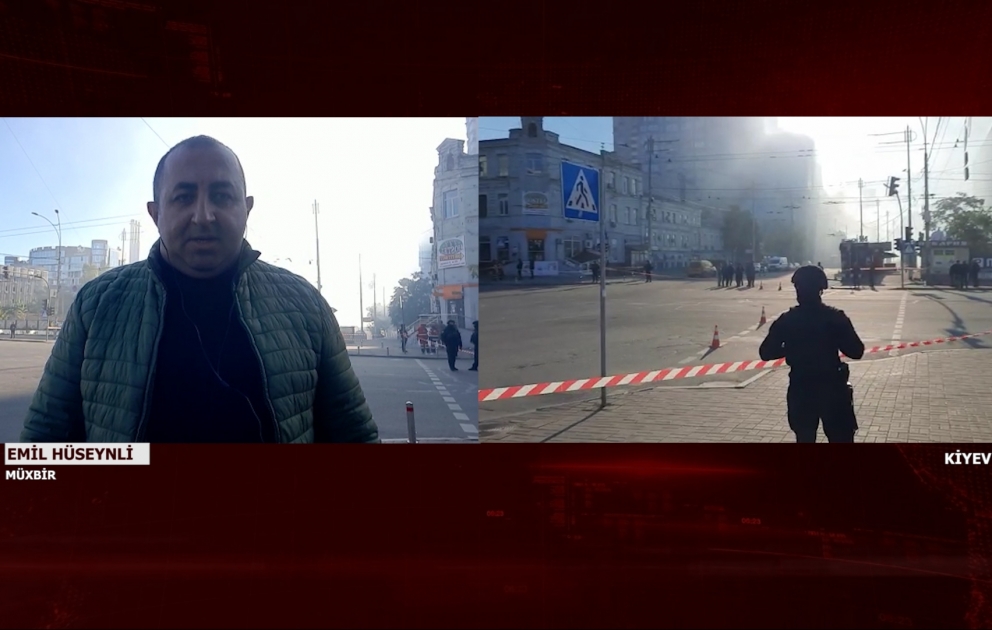 Kiyevə hücum zamanı kamikadze dronlardan biri dəmir yolu vağzalının qarşısındakı əraziyə düşüb