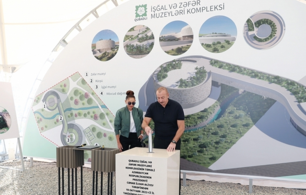President Ilham Aliyev and First Lady Mehriban Aliyeva viewed master plan of Gubadli city and laid foundation stone for Occupation and Victory museums complex