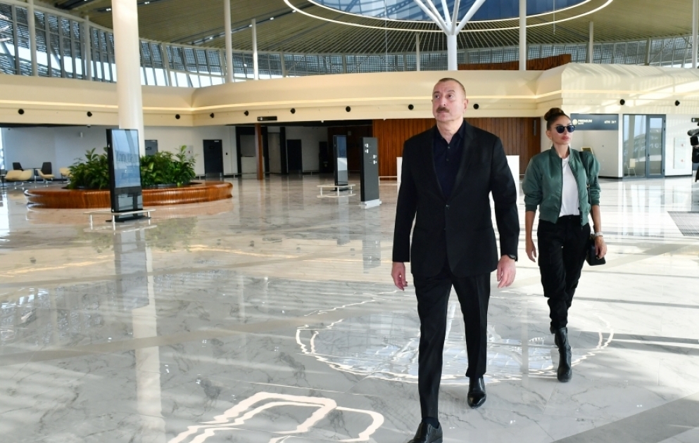 President Ilham Aliyev and First Lady Mehriban Aliyeva viewed conditions created at Zangilan International Airport