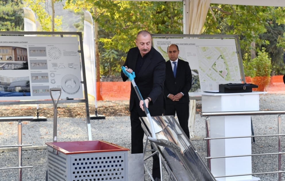 Foundation stone for school building was laid in Zangilan city