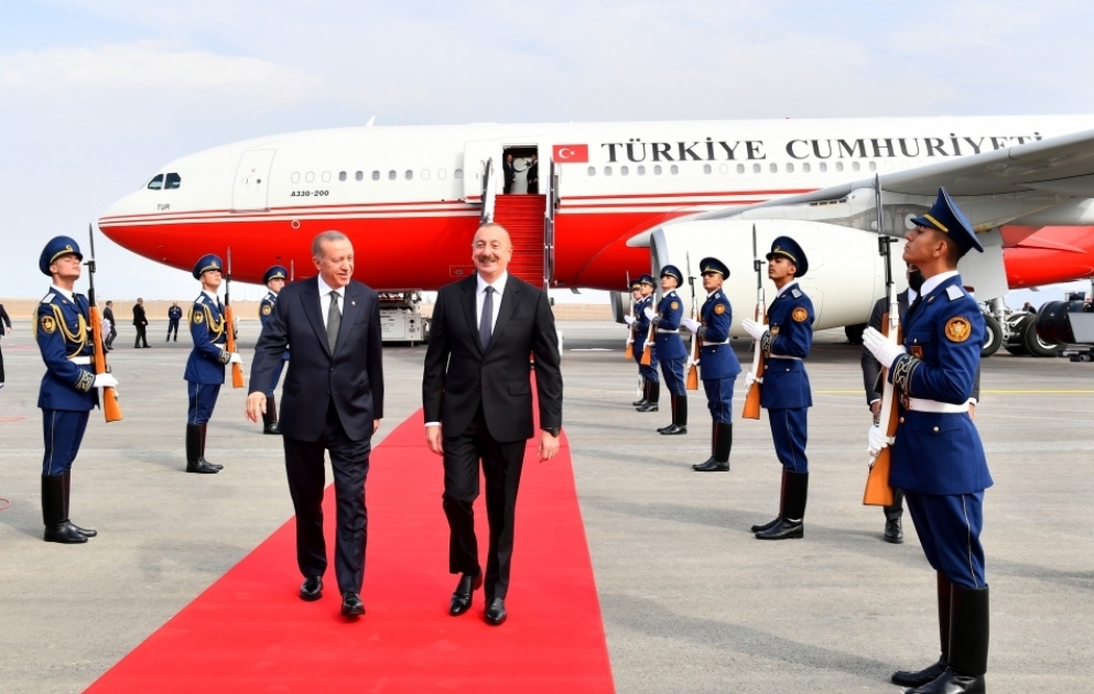 President of Turkiye Recep Tayyip Erdogan arrived in Azerbaijan for official visit 
First official welcome ceremony at Zangilan International Airport