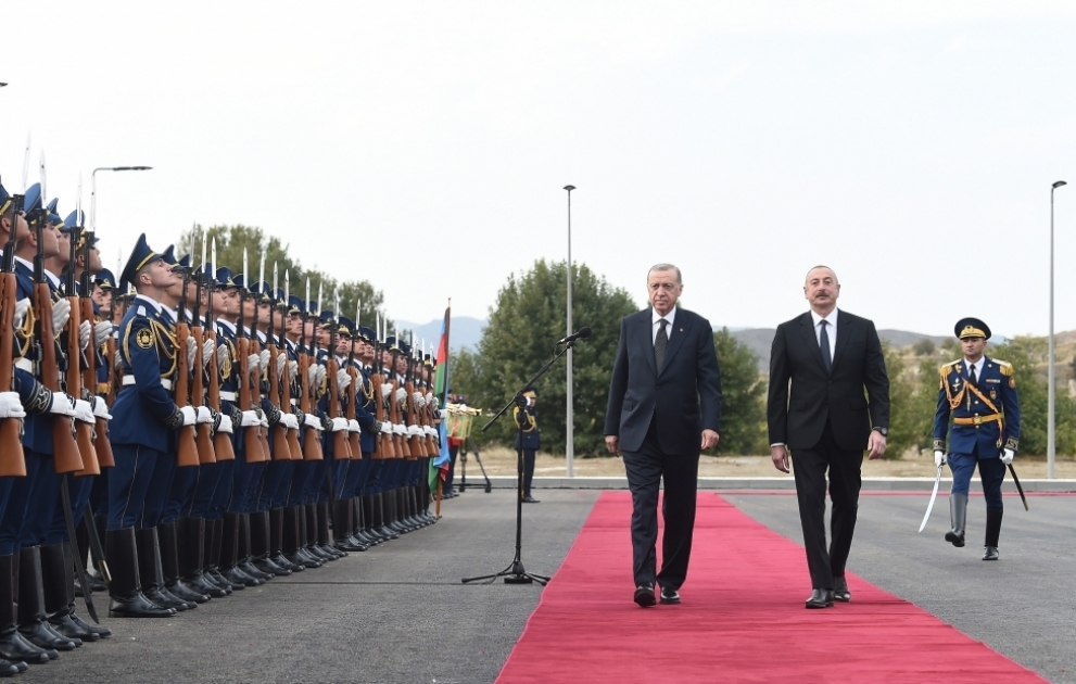 Cəbrayıl şəhərində Türkiyə Prezidenti Rəcəb Tayyib Ərdoğanın rəsmi qarşılanma mərasimi keçirilib