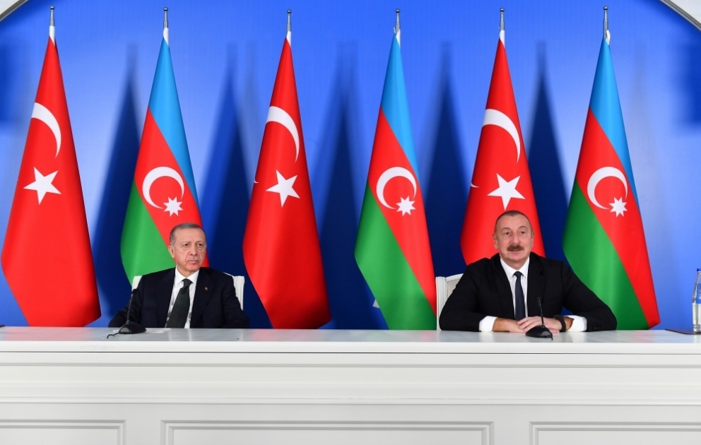 Gemeinsame Presseerklärung von Präsident Ilham Aliyev und Präsident Recep Tayyip Erdogan in der Stadt Jabrayil