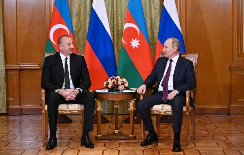Soçidə Azərbaycan Prezidenti İlham Əliyev ilə Rusiya Prezidenti Vladimir Putin arasında ikitərəfli görüş keçirilib