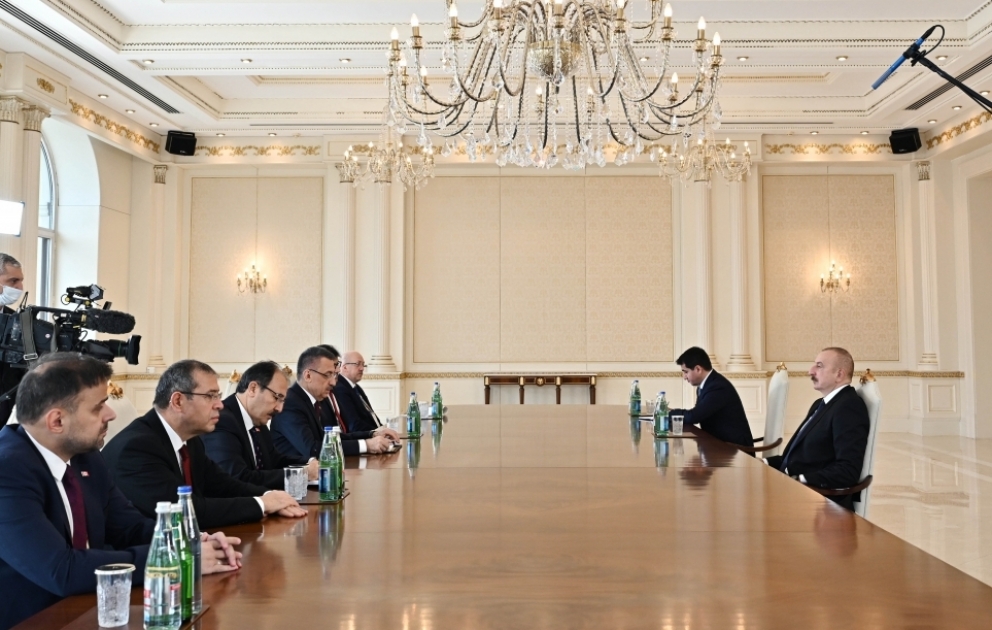 Präsident Ilham Aliyev empfängt Vizepräsidenten der Republik Türkiye