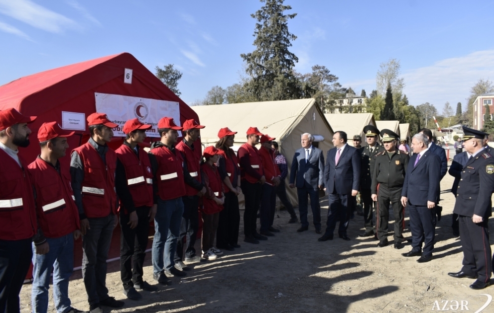 Fövqəladə Hallar Nazirliyi Tərtər rayonunda kompleks mülki müdafiə təlimi keçirib