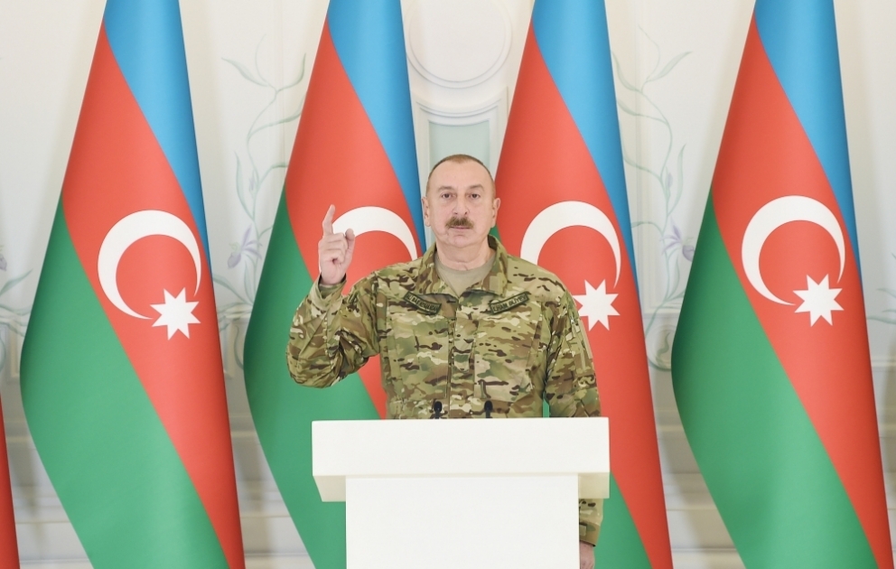 Prezident İlham Əliyev: Alınmaz qala sayılan Şuşanı erməni işğalından azad edən Azərbaycan Silahlı Qüvvələri şanlı tarix yazdı