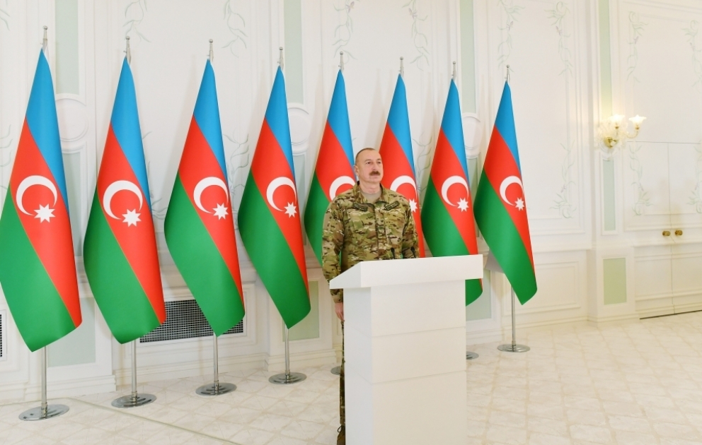 Президент Ильхам Алиев принял участие в мероприятии, организованном в Шуше по случаю Дня Победы