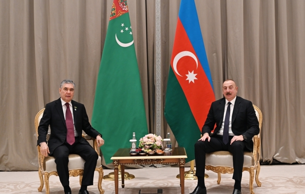 President Ilham Aliyev met with Chairman of Halk Maslakhaty of Milli Gengesh of Turkmenistan Gurbanguly Berdimuhamedov in Samarkand