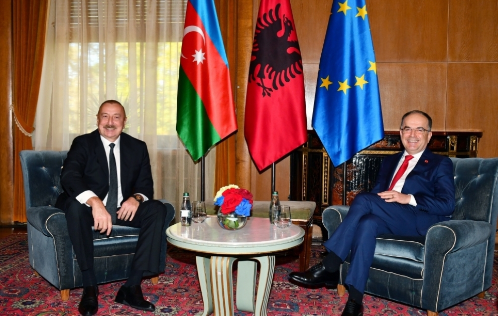 Azərbaycan Prezidenti İlham Əliyevin Albaniya Prezidenti Bayram Beqay ilə təkbətək görüşü olub