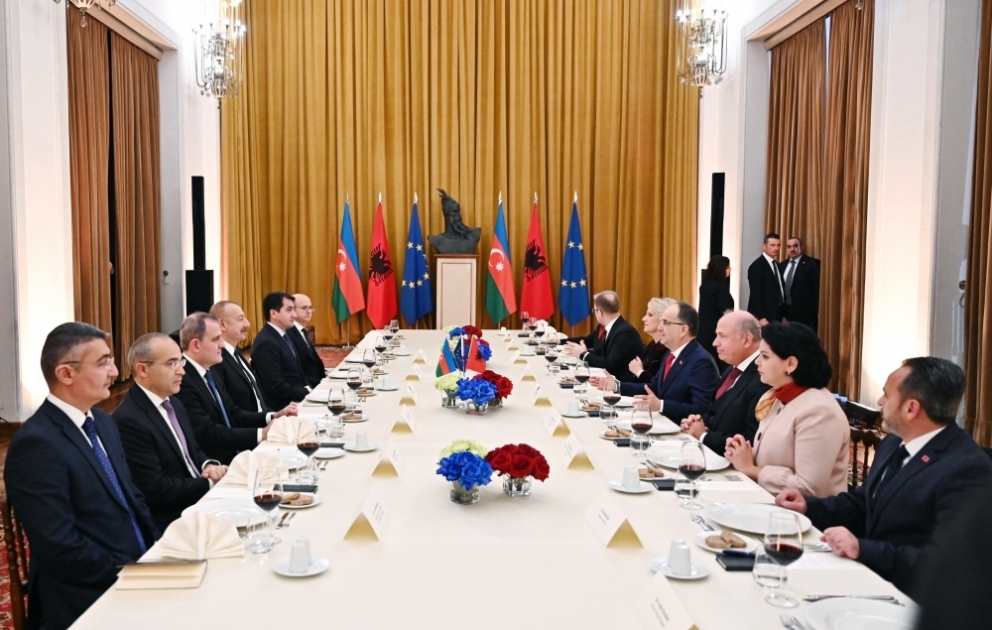 President of Azerbaijan Ilham Aliyev, President of Albania Bajram Begaj held expanded meeting during official lunch