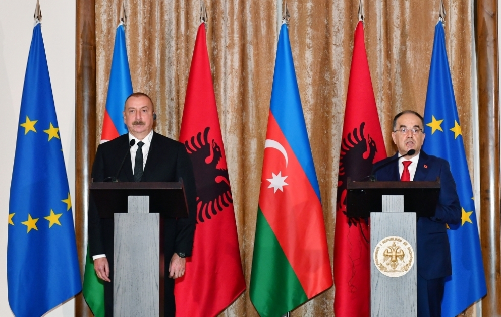 Azərbaycan və Albaniya prezidentləri mətbuata bəyanatlarla çıxış ediblər