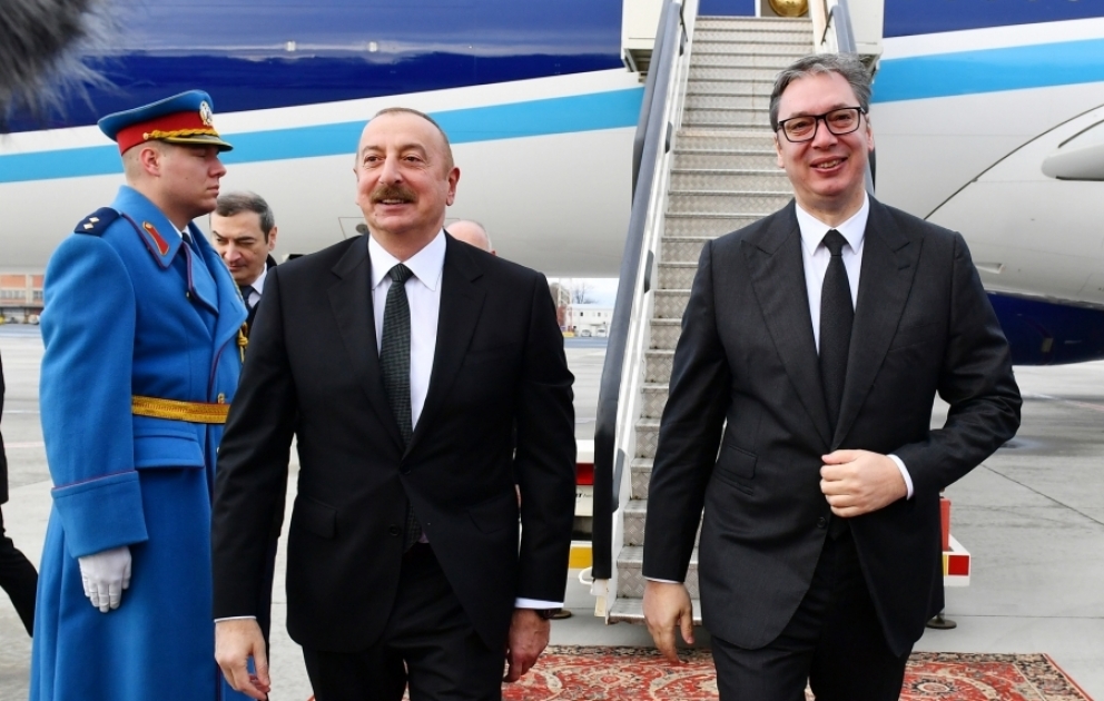 Azərbaycan Prezidenti İlham Əliyev Serbiyaya rəsmi səfərə gəlib