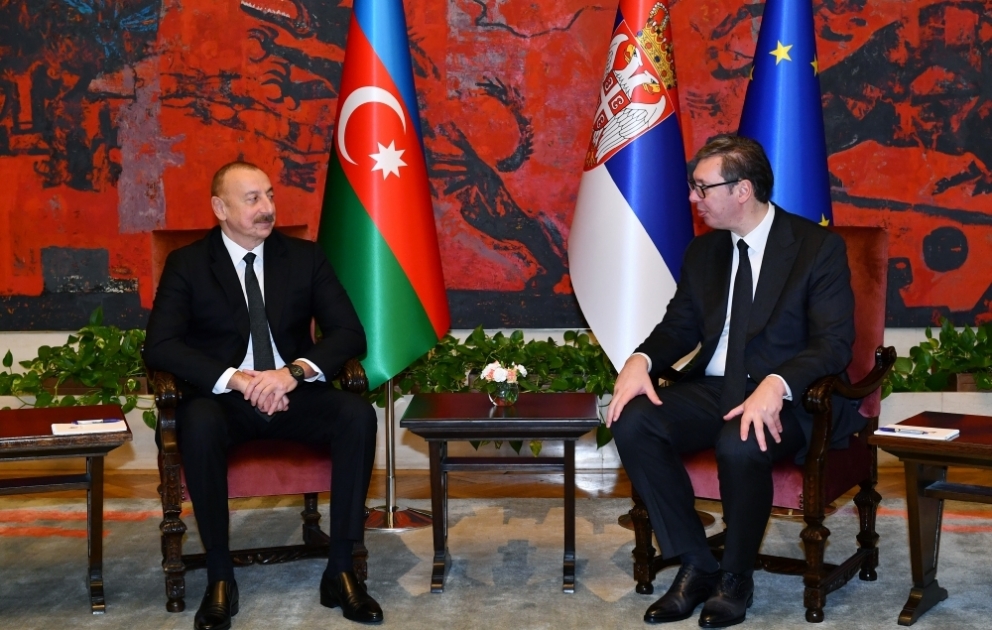 Entretien en tête-à-tête des présidents Ilham Aliyev et Aleksandar Vucic