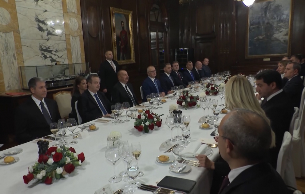 Official lunch was hosted on behalf of President of Serbia in honor of President of Azerbaijan