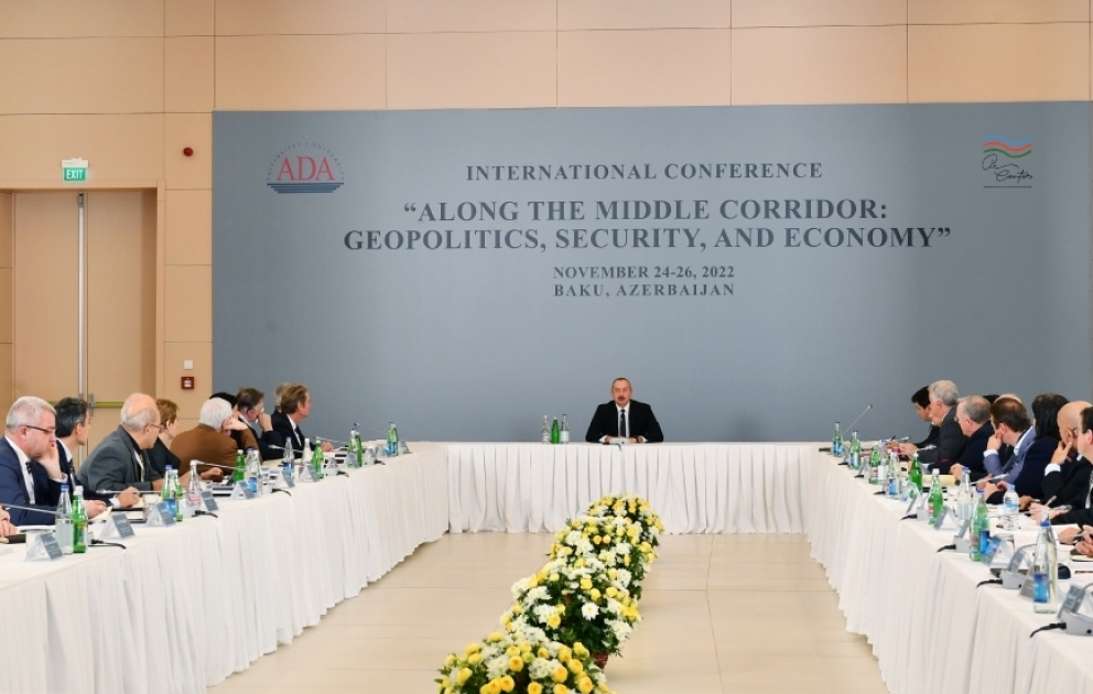 Baku hosted international conference under the motto “Along the Middle Corridor: Geopolitics, Security and Economy” 
President Ilham Aliyev attended the conference