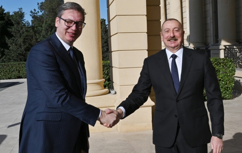 Entretien en tête-à-tête du président azerbaïdjanais avec le président serbe
