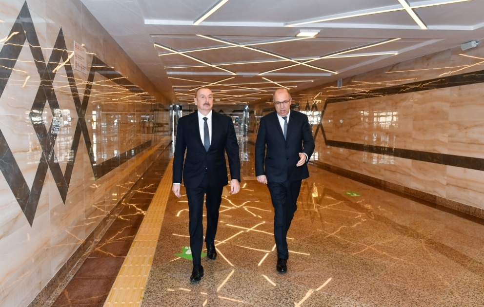 Президент Ильхам Алиев принял участие в открытии электрического депо и станции «Ходжасан» Бакинского метрополитена