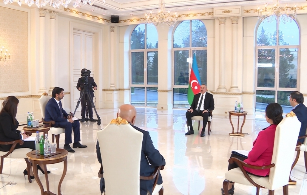 Azərbaycan Prezidenti İlham Əliyev yerli televiziya kanallarına müsahibə verib