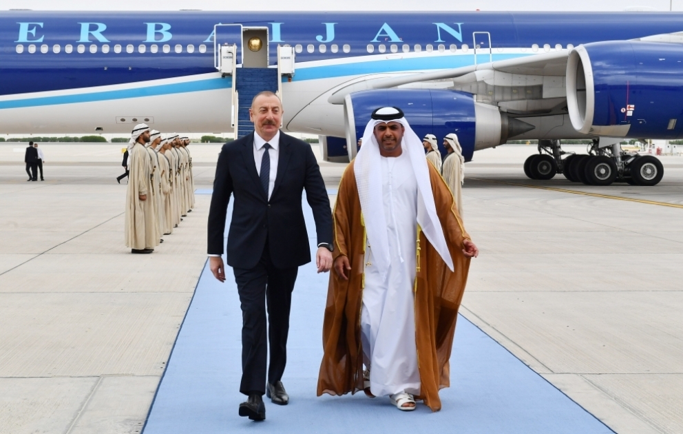 President Ilham Aliyev arrived in United Arab Emirates for working visit