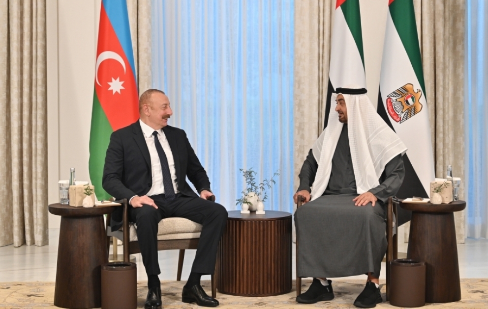 Azərbaycan Prezidenti İlham Əliyevin Birləşmiş Ərəb Əmirliklərinin Prezidenti Şeyx Məhəmməd bin Zayed Al Nəhyan ilə görüşü olub