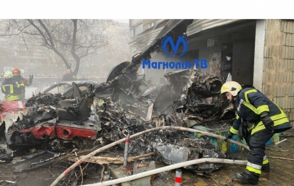 Brovarıda helikopter qəzası nəticəsində Ukrayna DİN-in rəhbərləri həlak olub