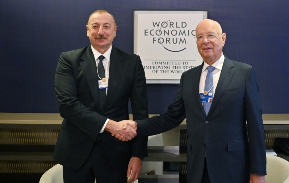 President Ilham Aliyev met with Executive Chairman of World Economic Forum Klaus Schwab in Davos