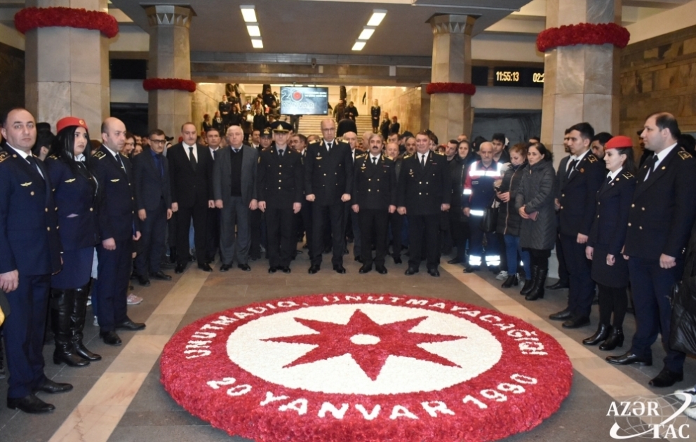20 Yanvar faciəsinin ildönümü Bakı metropolitenində xüsusi tədbirlərlə qeyd edilib