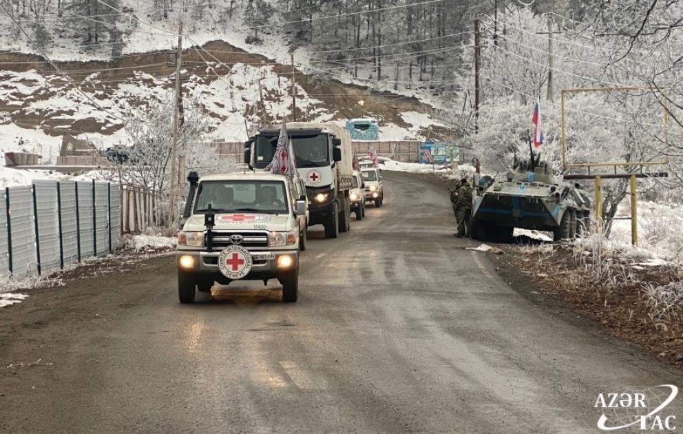 Aksiya ərazisindən keçərək Laçına gedən BQXK-yə məxsus avtomobillər geri qayıdıb