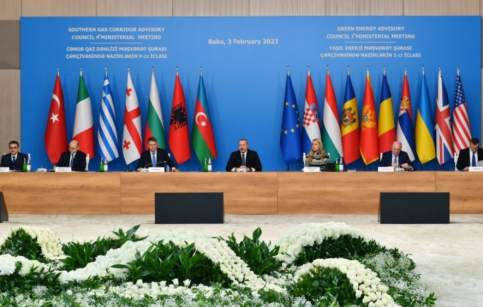 Bakou accueille la 9e réunion ministérielle du Conseil consultatif du Corridor gazier méridional et la 1ère réunion ministérielle du Conseil consultatif sur l’énergie verte 
Le président azerbaïdjanais y prend part