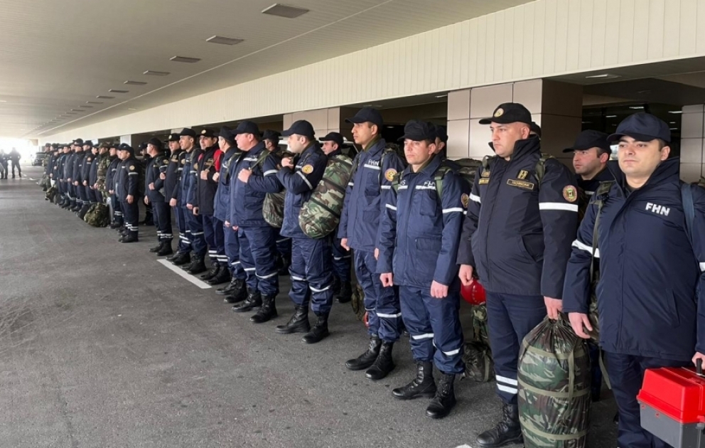 Azərbaycan Prezidentinin tapşırığına uyğun olaraq, FHN-in çevik xilasetmə qüvvələri Türkiyəyə yola düşüb