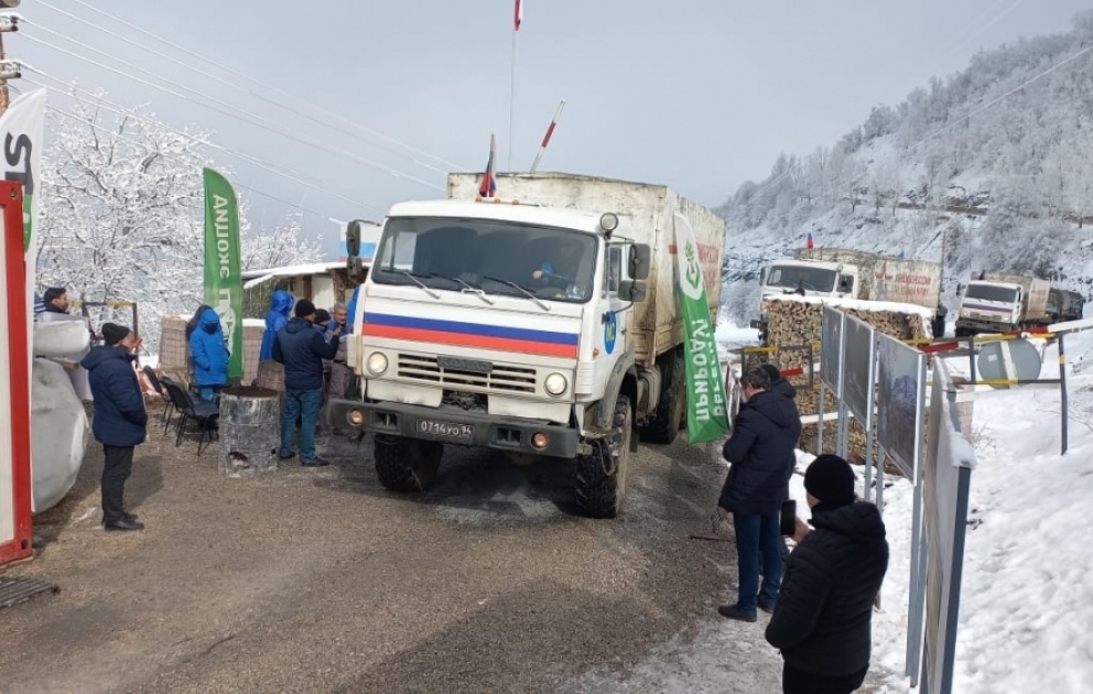 Rusiya sülhməramlılarına aid avtomobil karvanı aksiya ərazisindən sərbəst keçib