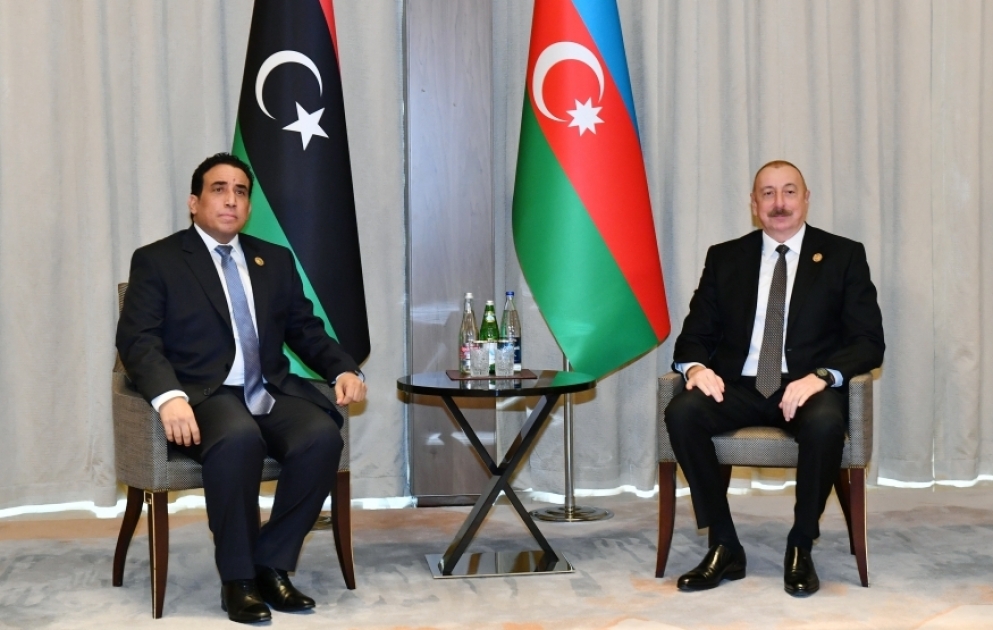 Präsident Ilham Aliyev trifft sich mit dem Vorsitzenden des Präsidialrats von Libyen