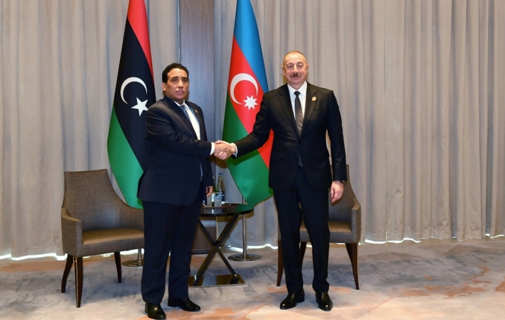 Azərbaycan Prezidenti İlham Əliyev Liviya Dövləti Prezident Şurasının sədri ilə görüşüb