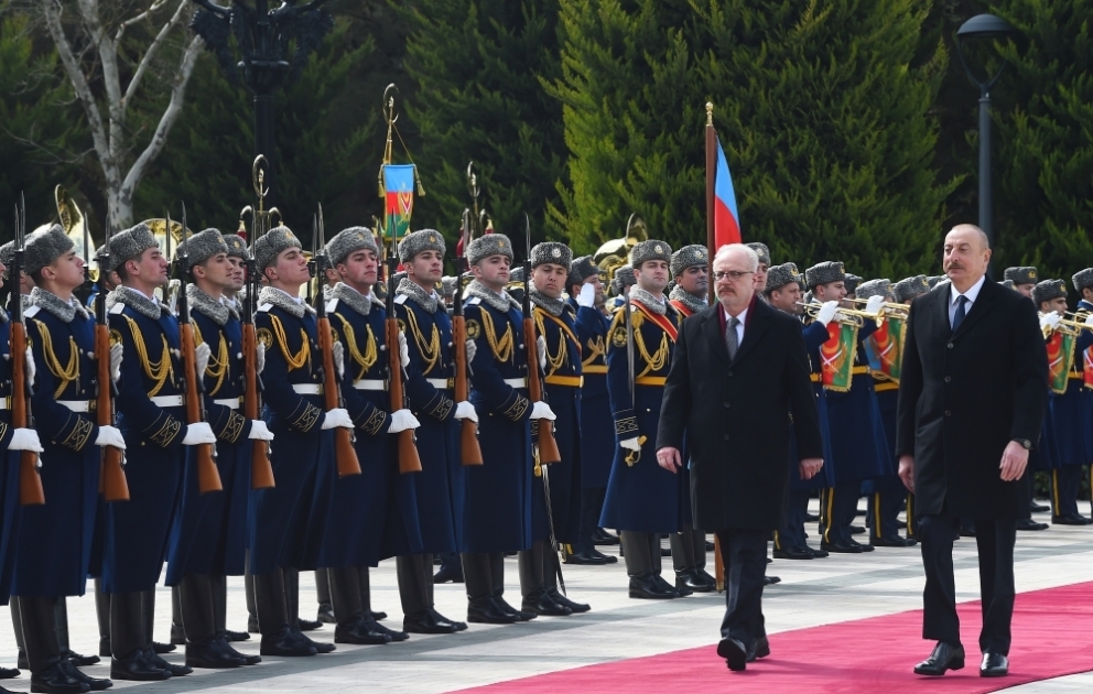Состоялась церемония официальной встречи Президента Латвии Эгилса Левитса