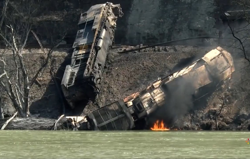 Fiery train derailment in West Virginia leaves 3 injured