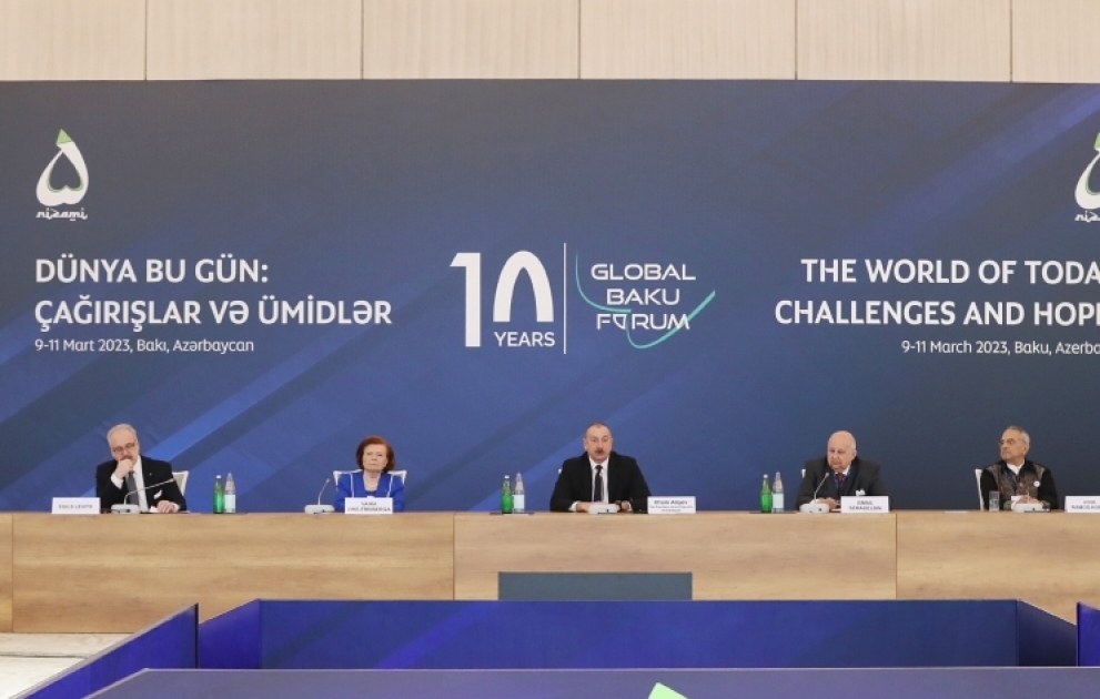 Le Forum global de Bakou sous le thème « Le monde d’aujourd’hui : défis et espoirs » entame ses travaux 
Le président llham Aliyev participe à la cérémonie d’ouverture